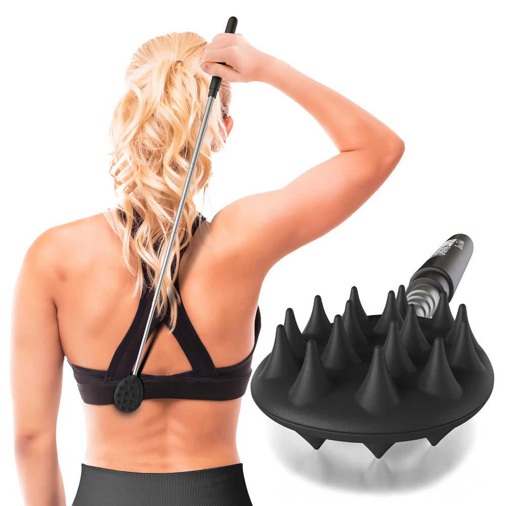 Cactus Scratcher extendable back scratcher extended to reach the mid-back for easy relief