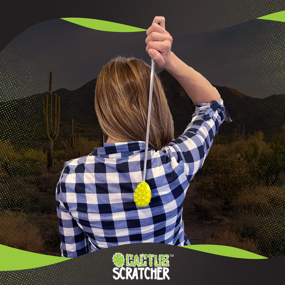 Cactus Scratcher extendable back scratcher convenient during work breaks.