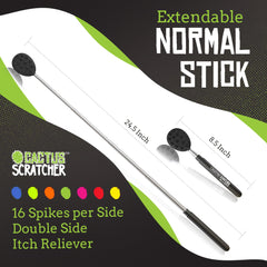 Locked telescopic handle on the Cactus Scratcher maintains steady reach