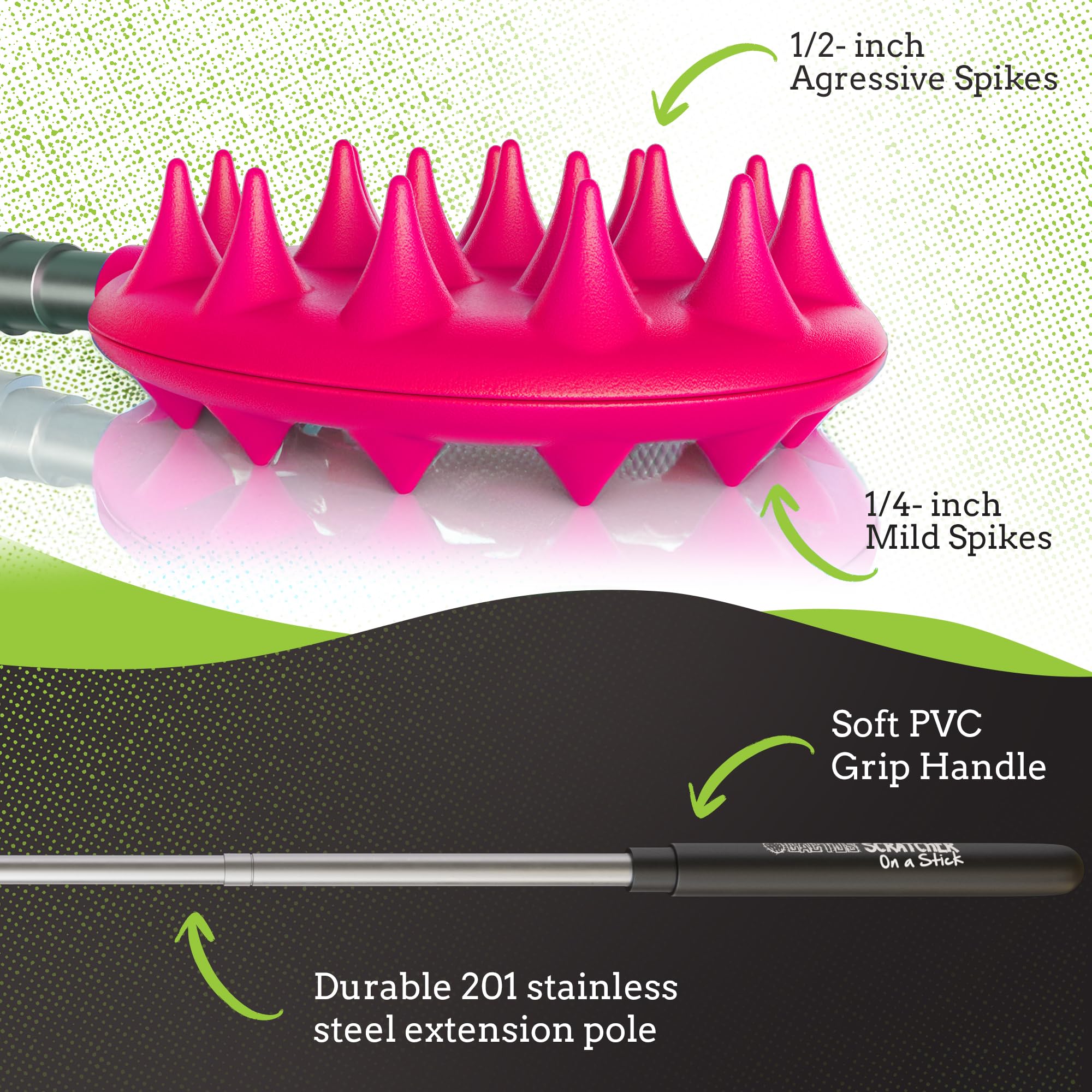 Cactus Scratcher extremos dobles para raspado suave y profundo