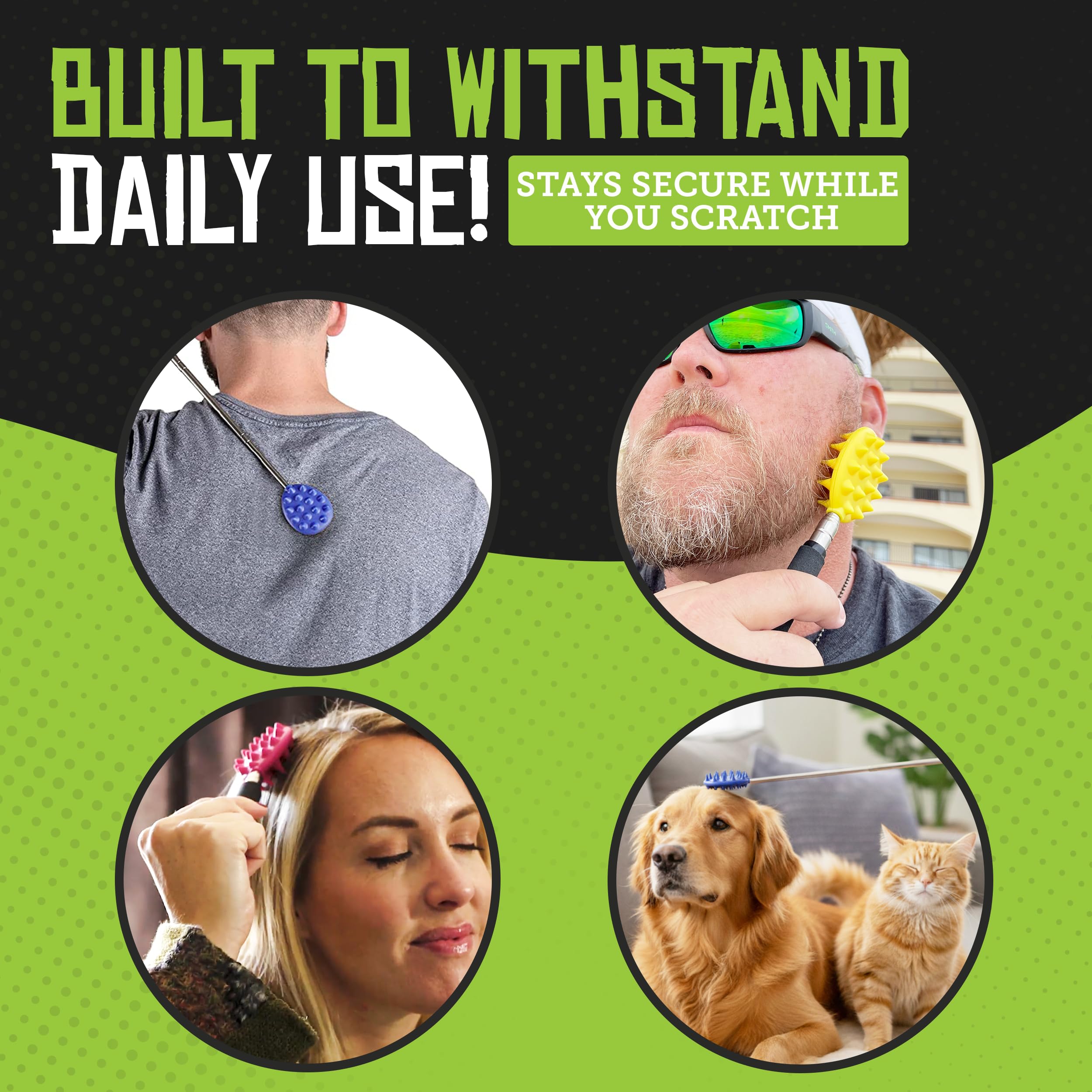Cactus Scratcher mobility friendly tool aids users with limited movement to scratch comfortably.
