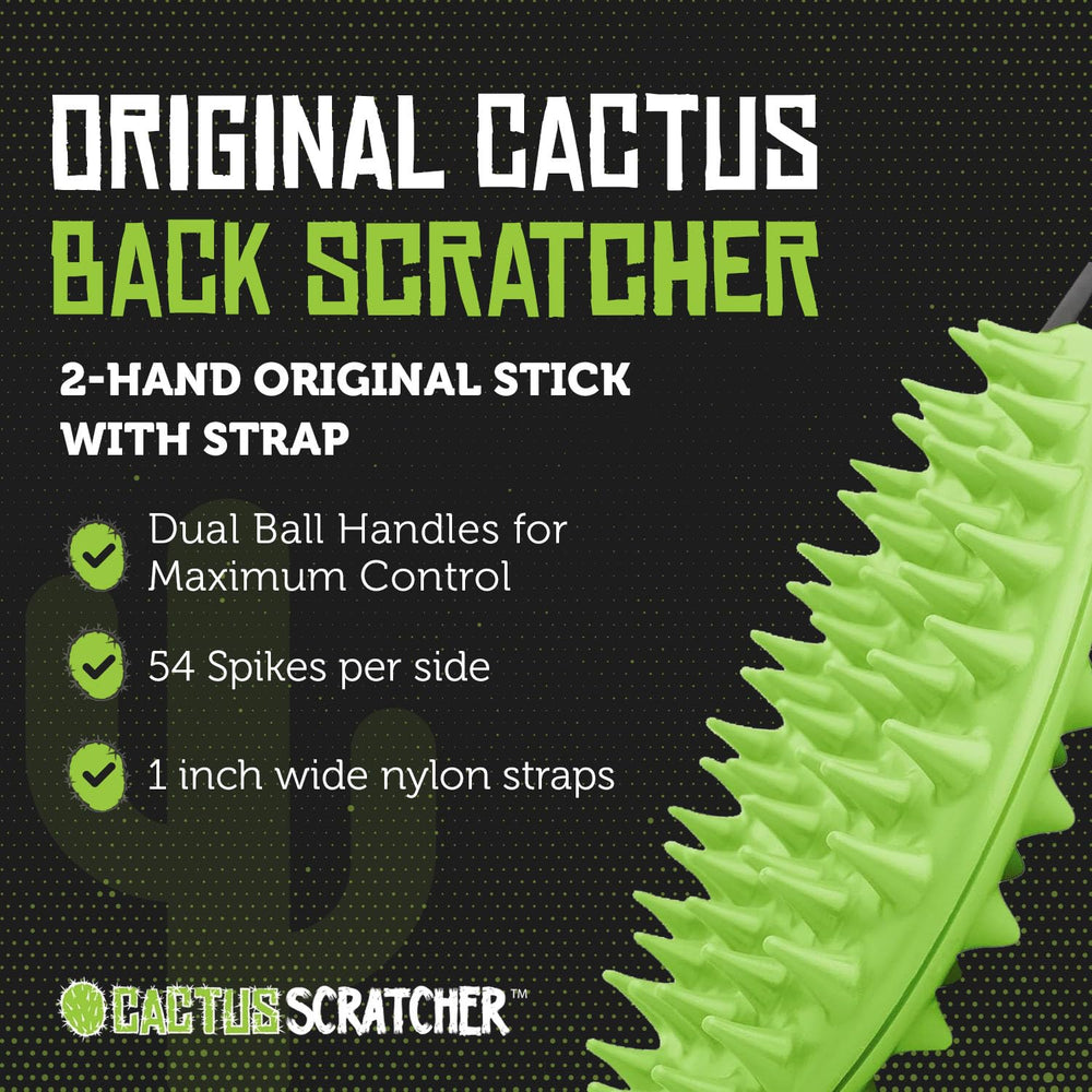 Cactus Scratcher original back scratcher ball handles provide secure grip during use.