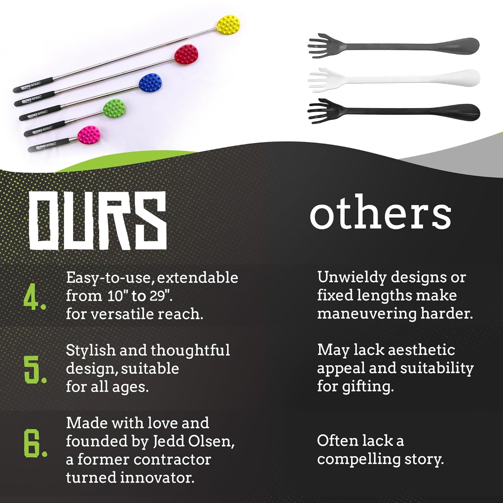 Cactus Scratcher telescopic handle locks, enabling adjustable reach under pressure.