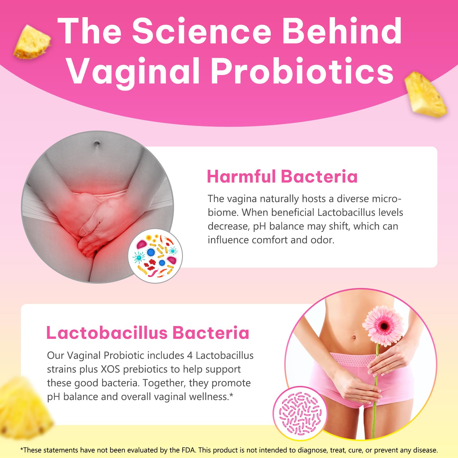 Cacukn gluten-free label on feminine probiotic gummies