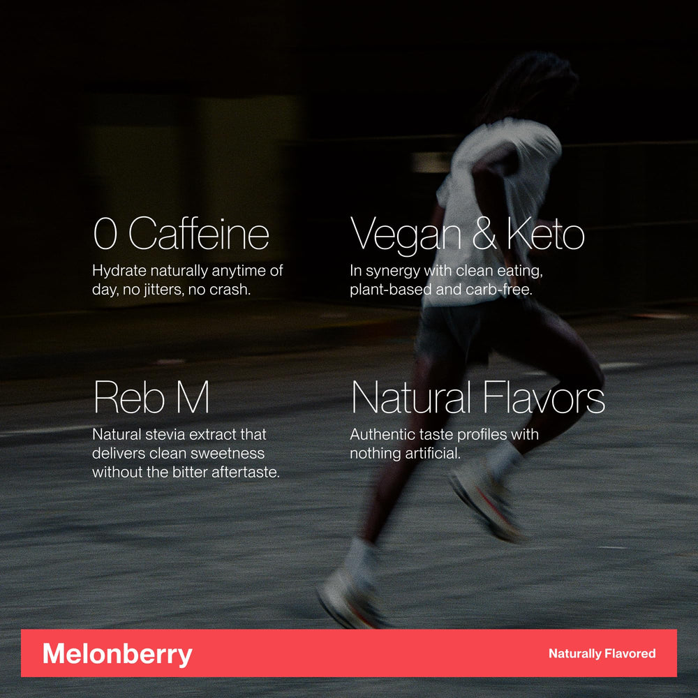 Cadence Melonberry can being poured highlights during-workout refreshment.