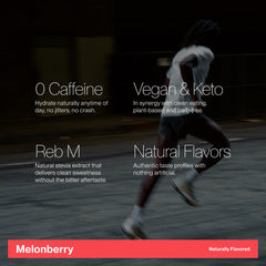 Cadence Melonberry can being poured highlights during-workout refreshment.
