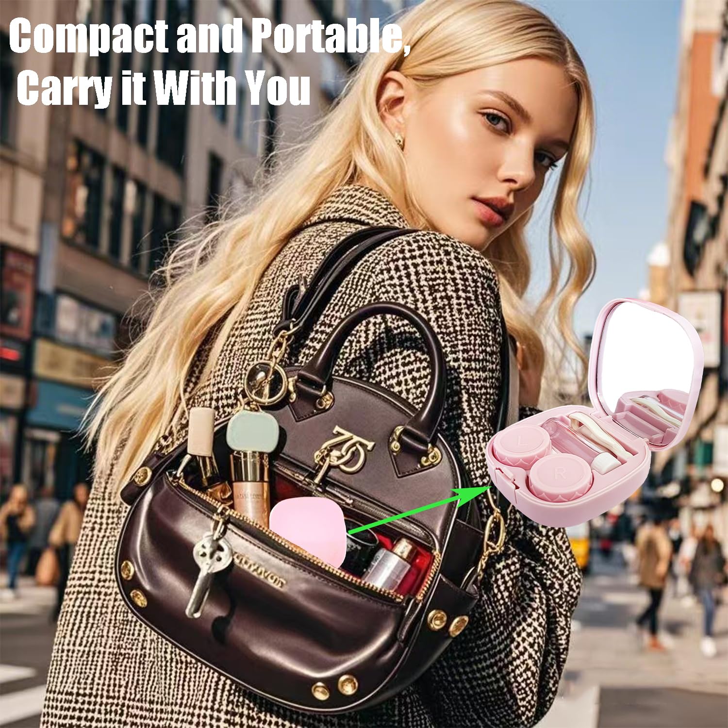 CADEVED travel-friendly lens case in purse or bag
