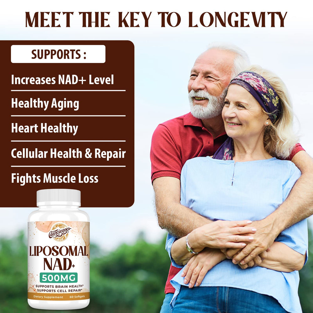 Caenciennes Liposomal NAD+ 500mg daily dose illustrating potential energy support