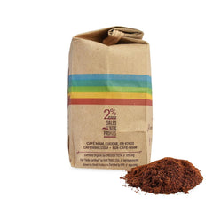 Cafe Mam Organic Coffee label confirms fair trade and therapy roast