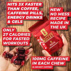 Caffeine Bullet Mint Energy Chews beside game controller for sharper focus during gaming.