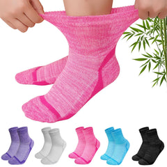 CaiDieNu bamboo viscose diabetic socks pack showing soft, breathable fibers for all-day comfort