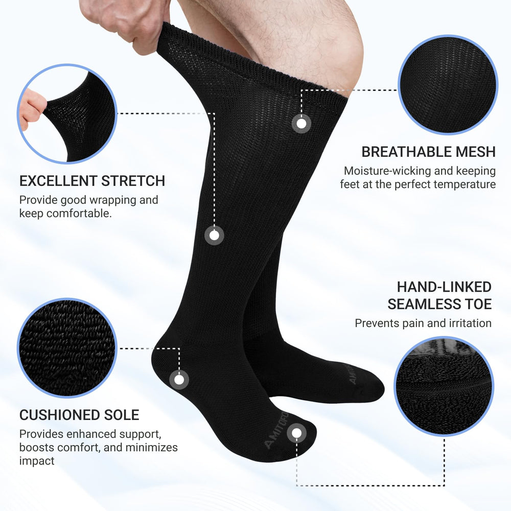 CaiDieNu conjunto 3 pares calcetines diabeticos para uso diario
