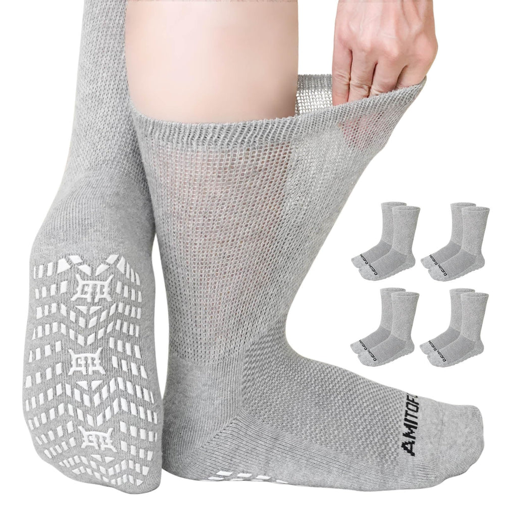 CaiDieNu non-slip diabetic socks front view for all-day comfort