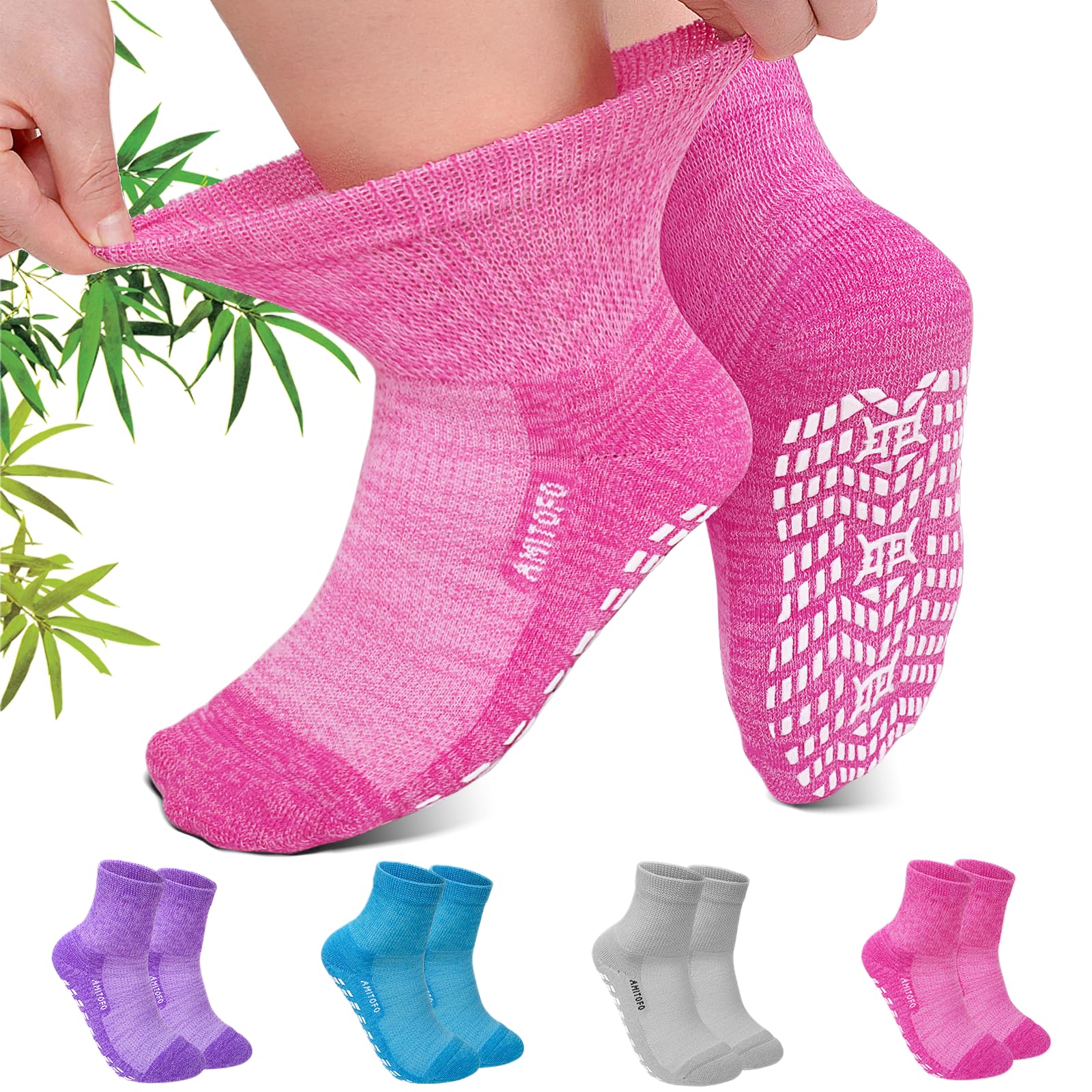 CaiDieNu non-slip diabetic socks pack shown for slip-free home wear
