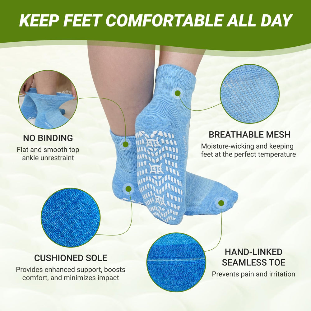 CaiDieNu grip-soled socks demonstrating traction on smooth floors