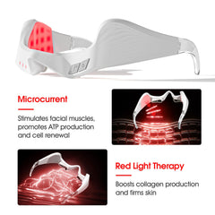 CAIREG under-eye red light glasses side view showing compact, portable design for on-the-go use.