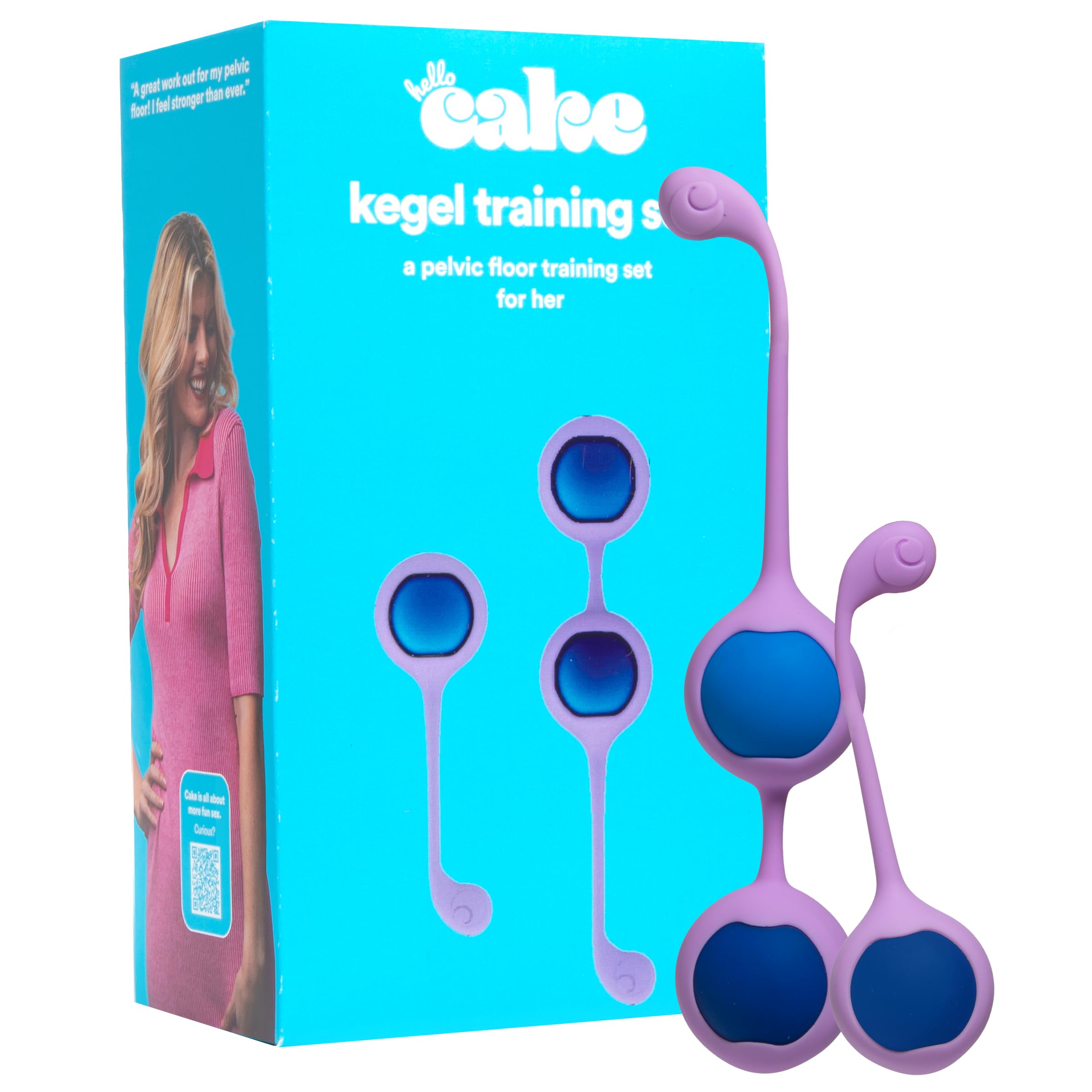 Cake Hello Kegel Set with three balls supports progressive pelvic floor training.