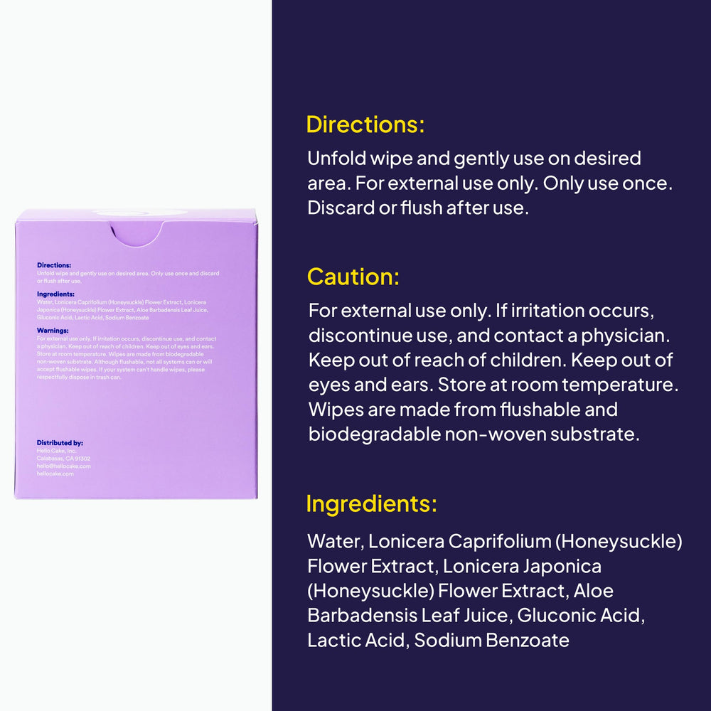 Cake individually wrapped wipes for discreet travel hygiene.