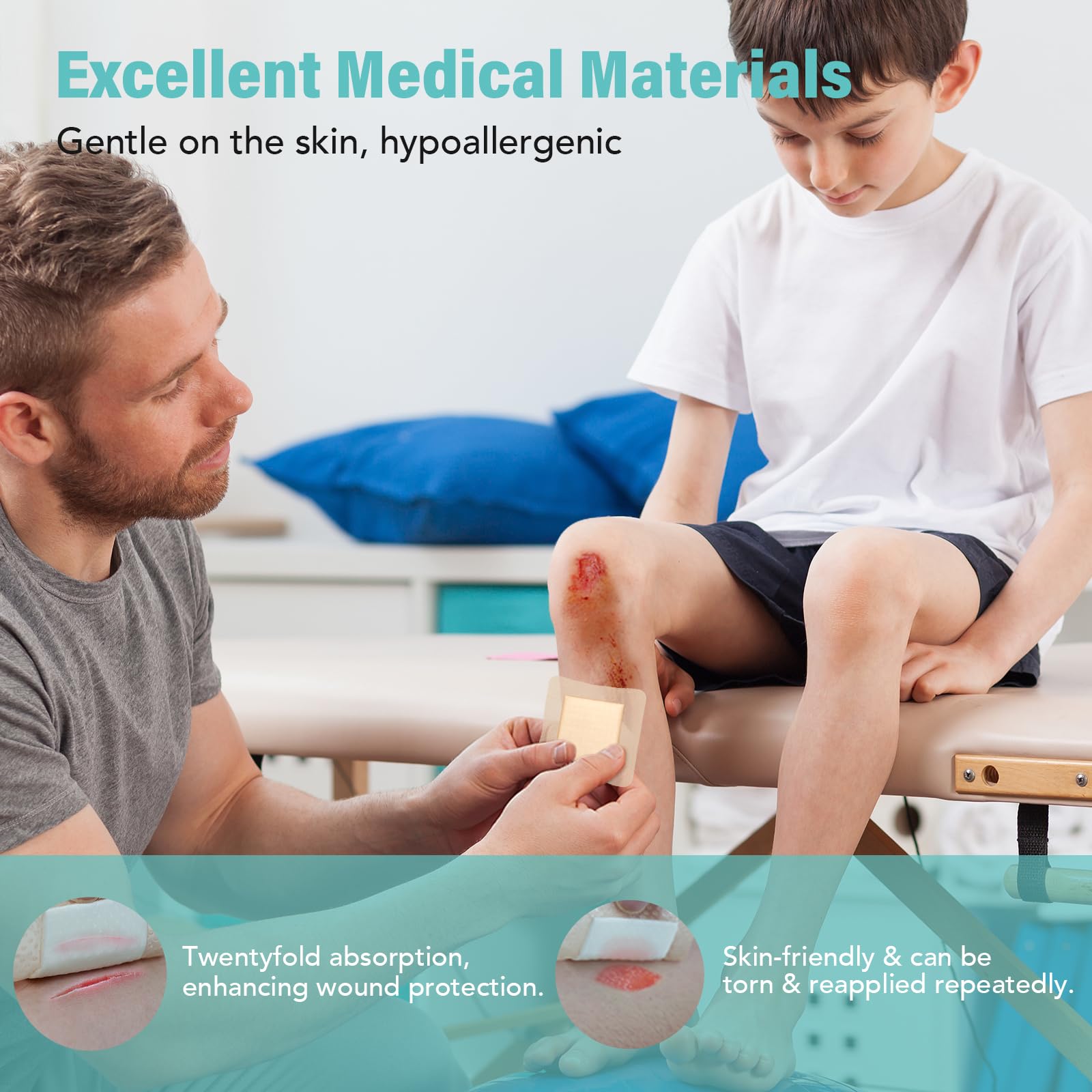 CAKRNPS nonwoven layer disperses exudate for enhanced absorption.