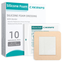 CAKRNPS silicone foam dressing 4x4 front view supports reliable protection and exudate care.