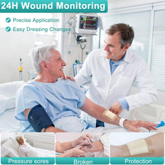 CAKRNPS silicone foam dressing 4x4 5-layer structure highlighting advanced exudate management.