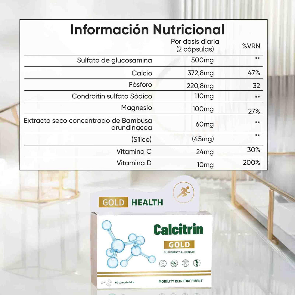 CALCITRIN GOLD bottle on kitchen counter ready for meals.