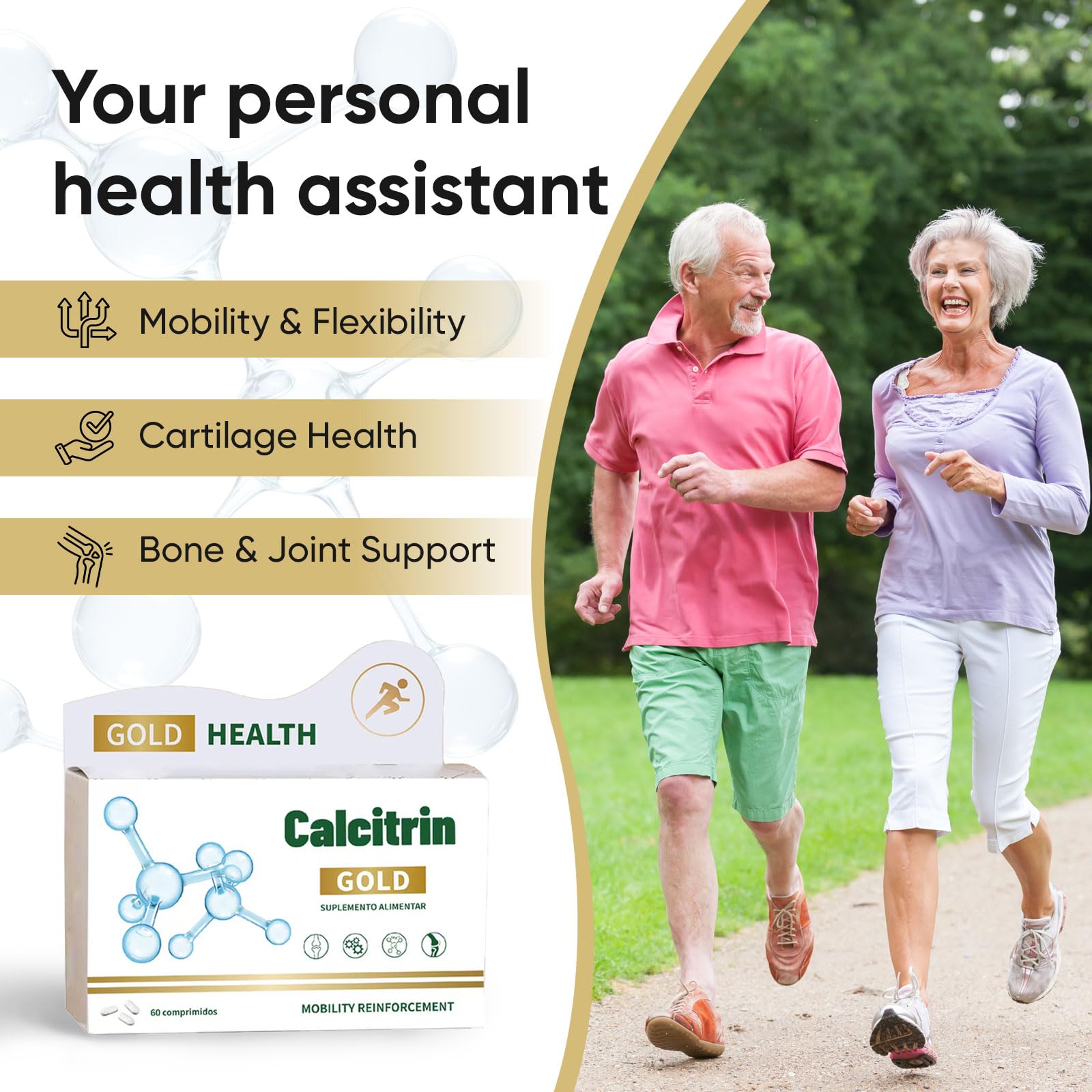 CALCITRIN GOLD label highlights vitamin D and magnesium for bone health.