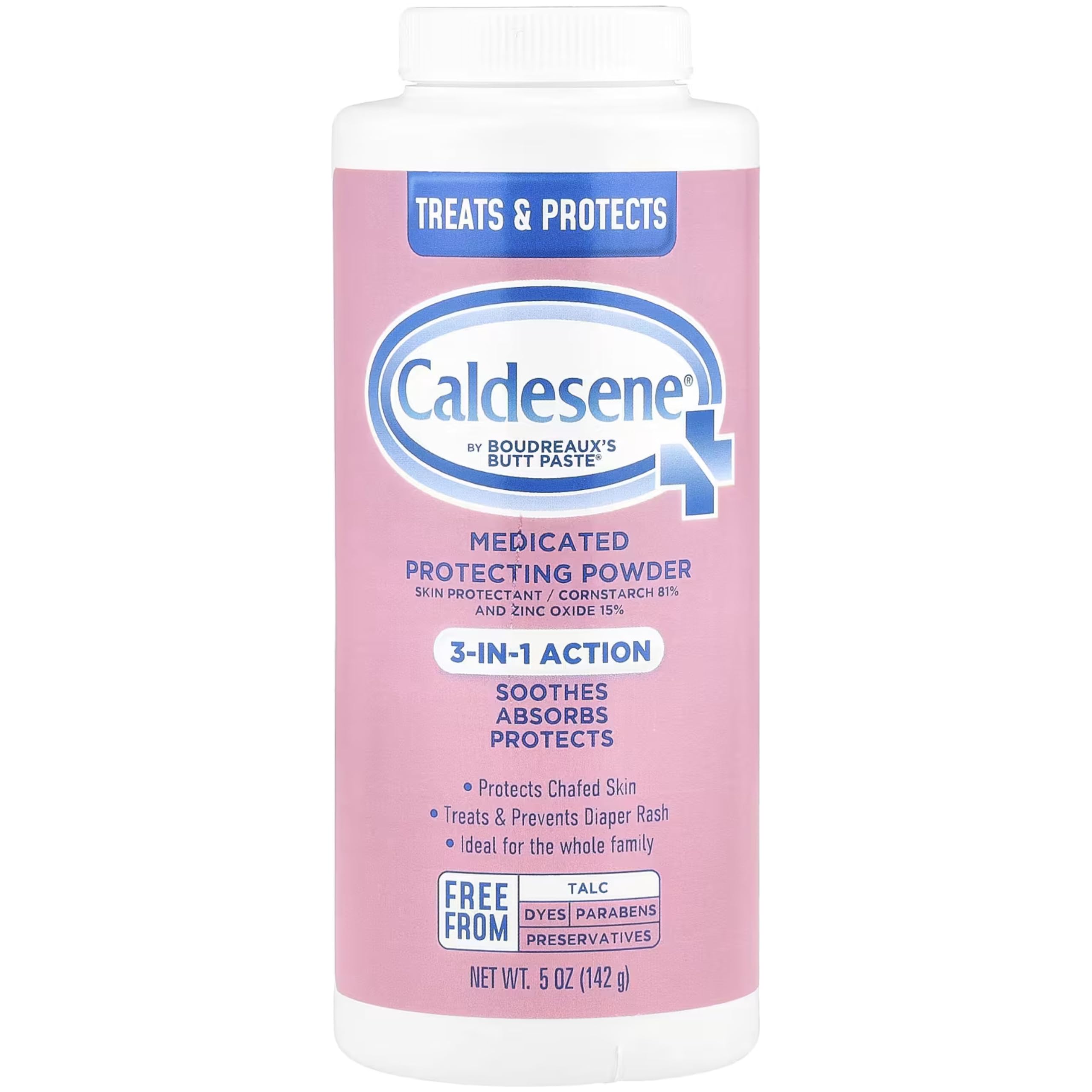 Caldesene Medicated Protecting Powder bottle keeps skin dry and comfortable.