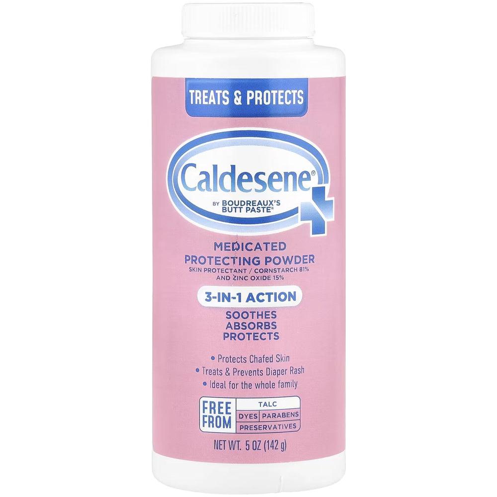 Caldesene Medicated Protecting Powder bottle keeps skin dry and comfortable.