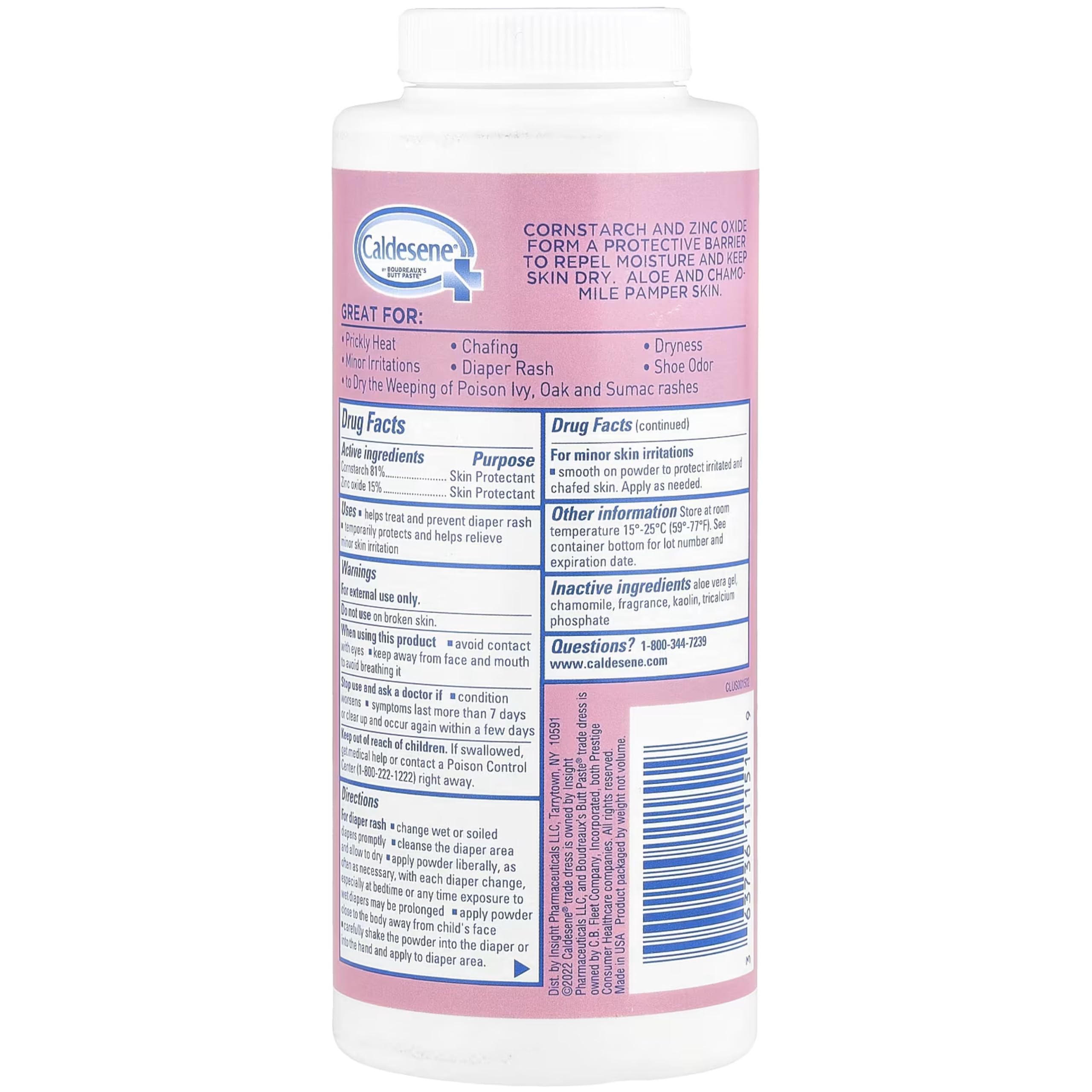 Caldesene talc-free powder texture ideal for sensitive skin.
