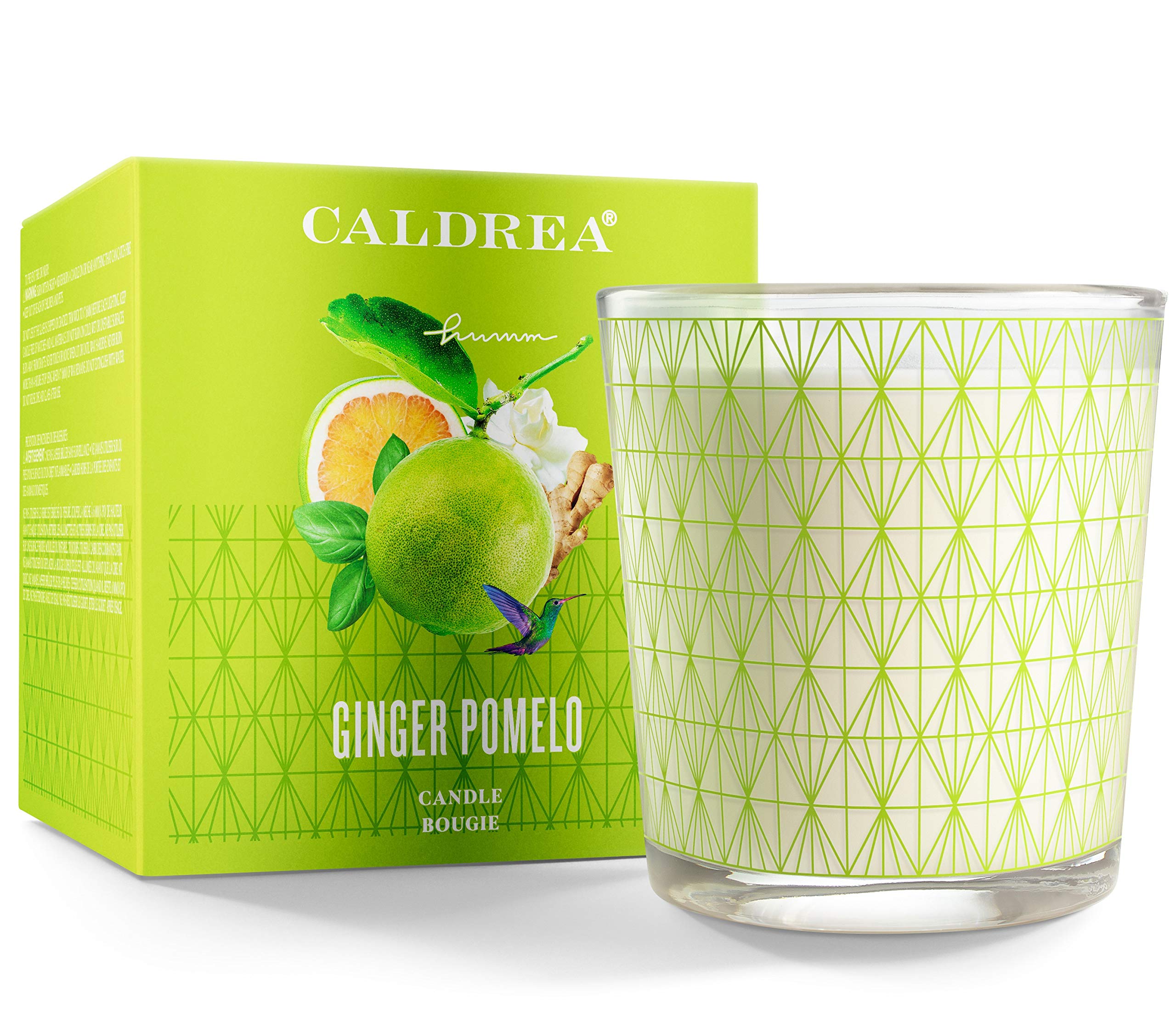 Vela Caldrea Ginger Pomelo en envase de vidrio para ambientar la sala
