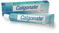 Calgonate calcium gluconate gel tube shown for hydrofluoric acid exposure first aid.