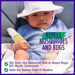 California Baby bug spray cedar essential oil close-up emphasizes natural fragrance and deterrence.