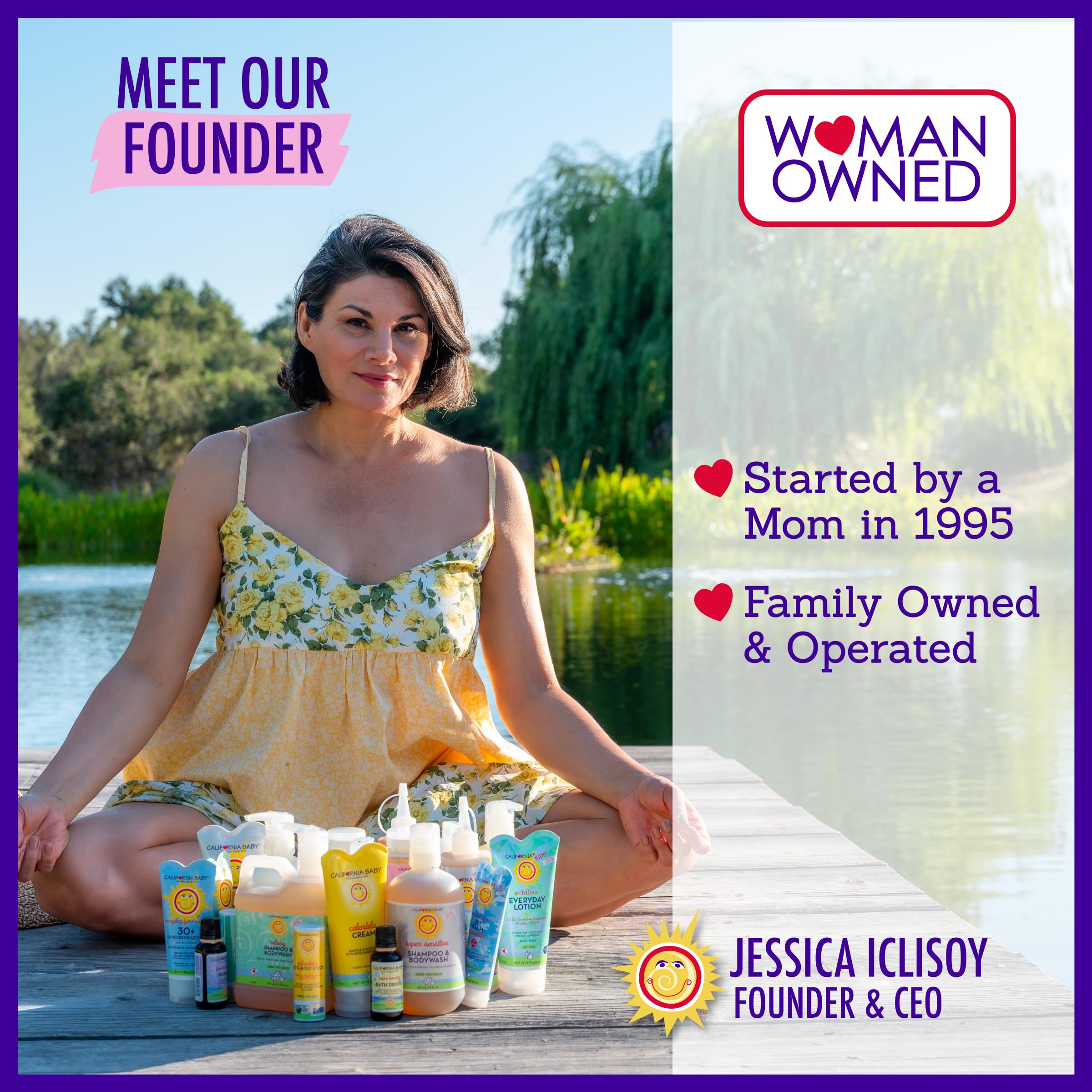 California Baby family use image showing adults and kids enjoying bath time.