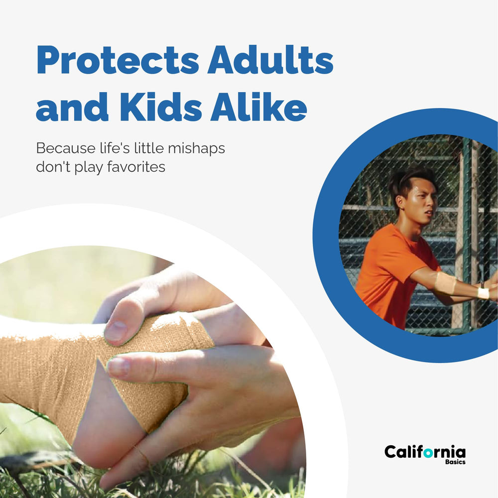 California Basics bandage wrap for kids provides flexible protection during play
