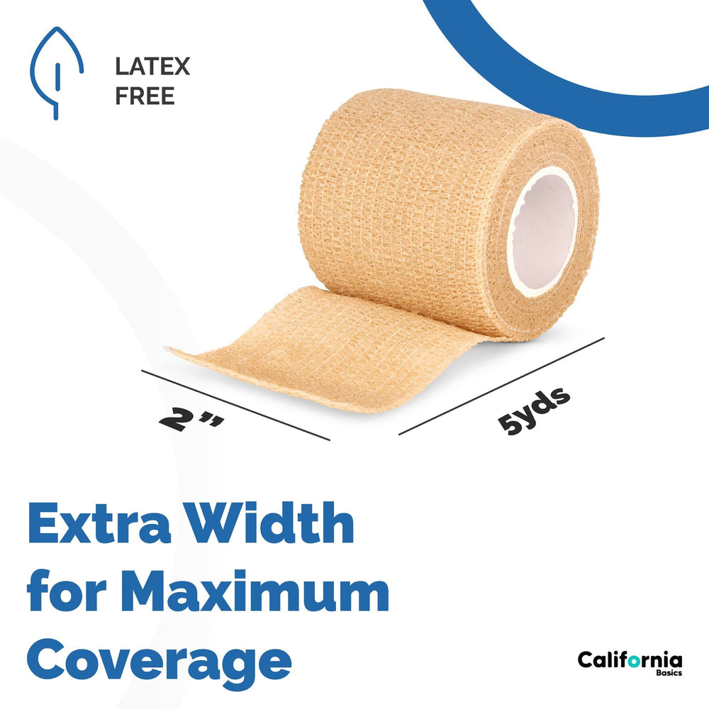 California Basics self-adhesive wrap for knee and ankle provides breathable, comfortable protection.