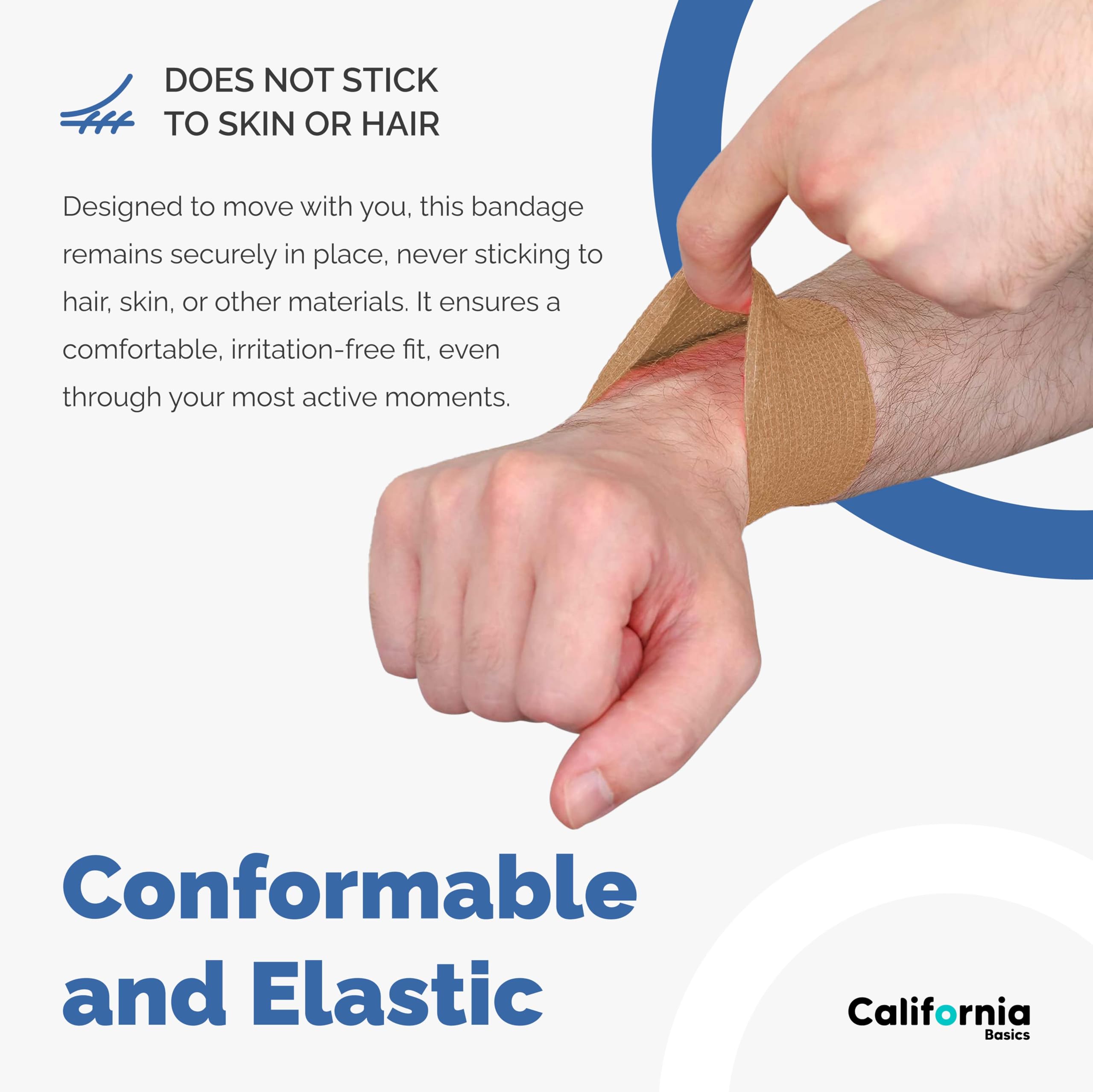 California Basics elastic bandage texture close-up highlighting soft breathable fabric