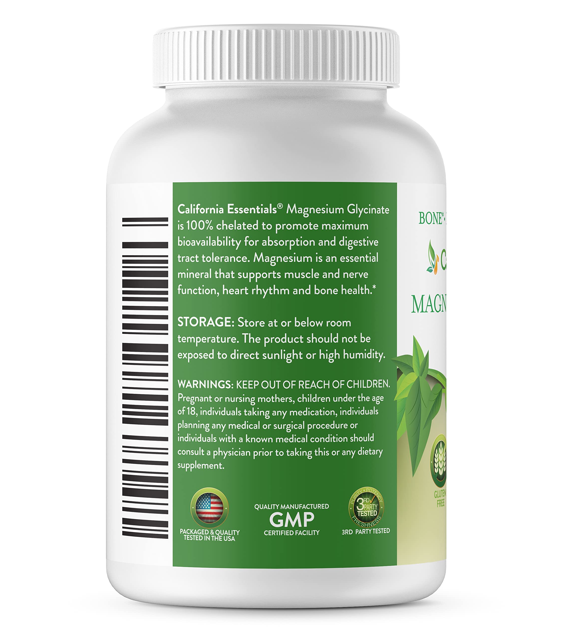 Serving size two tablets displayed for daily magnesium support