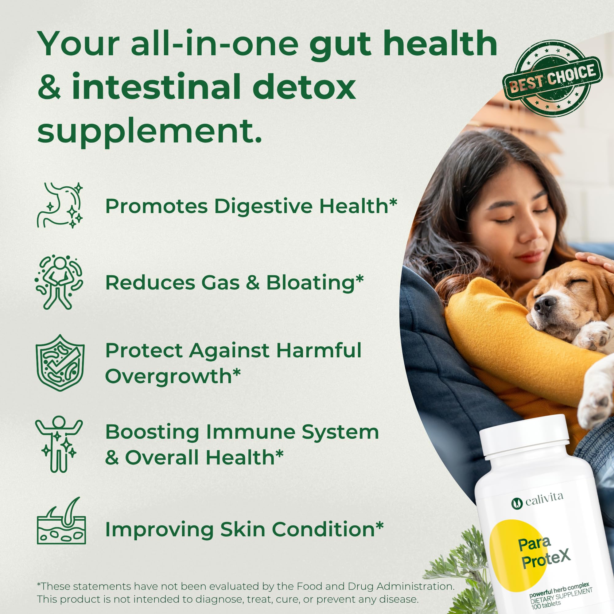 ParaProteX bottle label highlights vegan tablets and decades of trust
