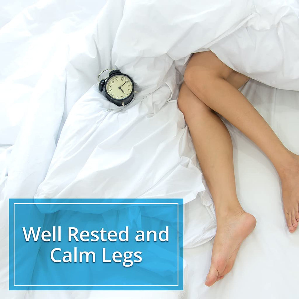 Calm Legs Natural container interior with tablets ready for nightly routine