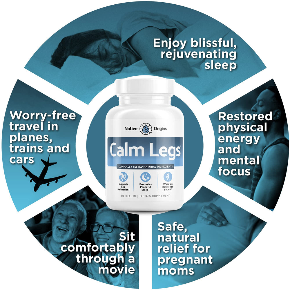 Calm Legs Natural on a nightstand suggesting sleep comfort