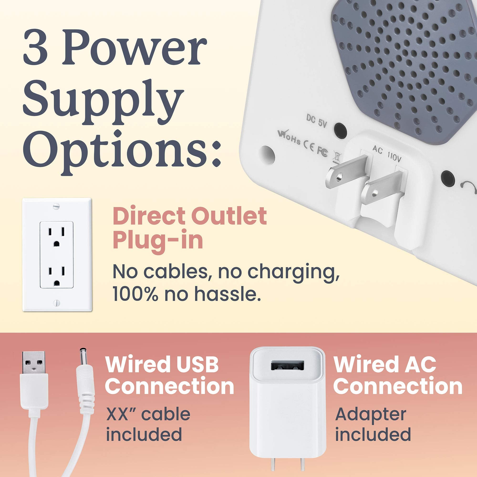 Calm Me easy-to-use controls simplify sound and light setup