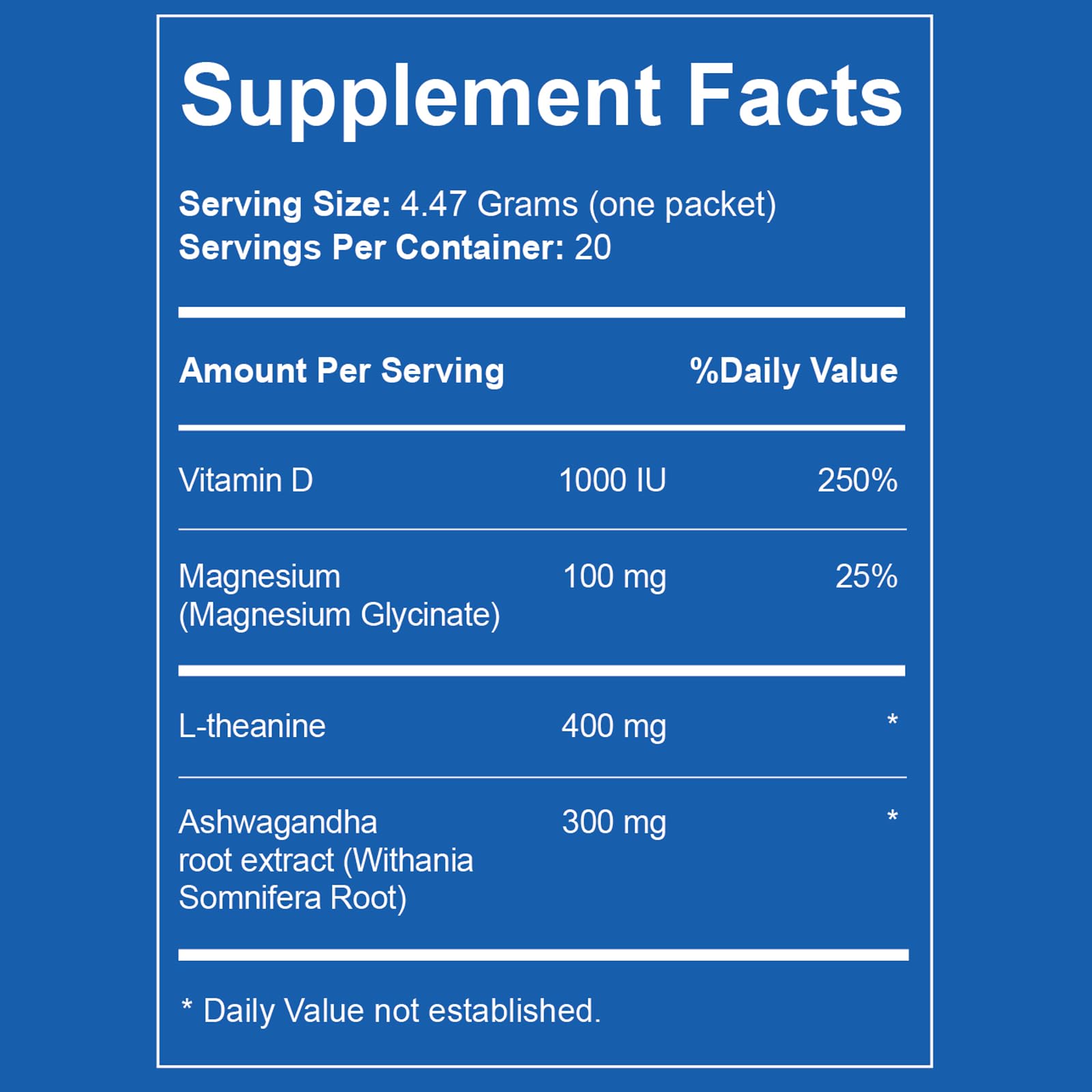 Calmify Liquid Anti-Stress sachet packaging highlighting sugar-free daily support