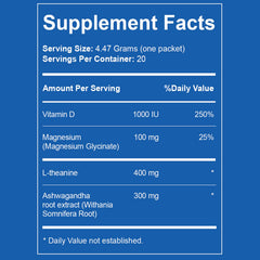 Calmify Liquid Anti-Stress sachet packaging highlighting sugar-free daily support