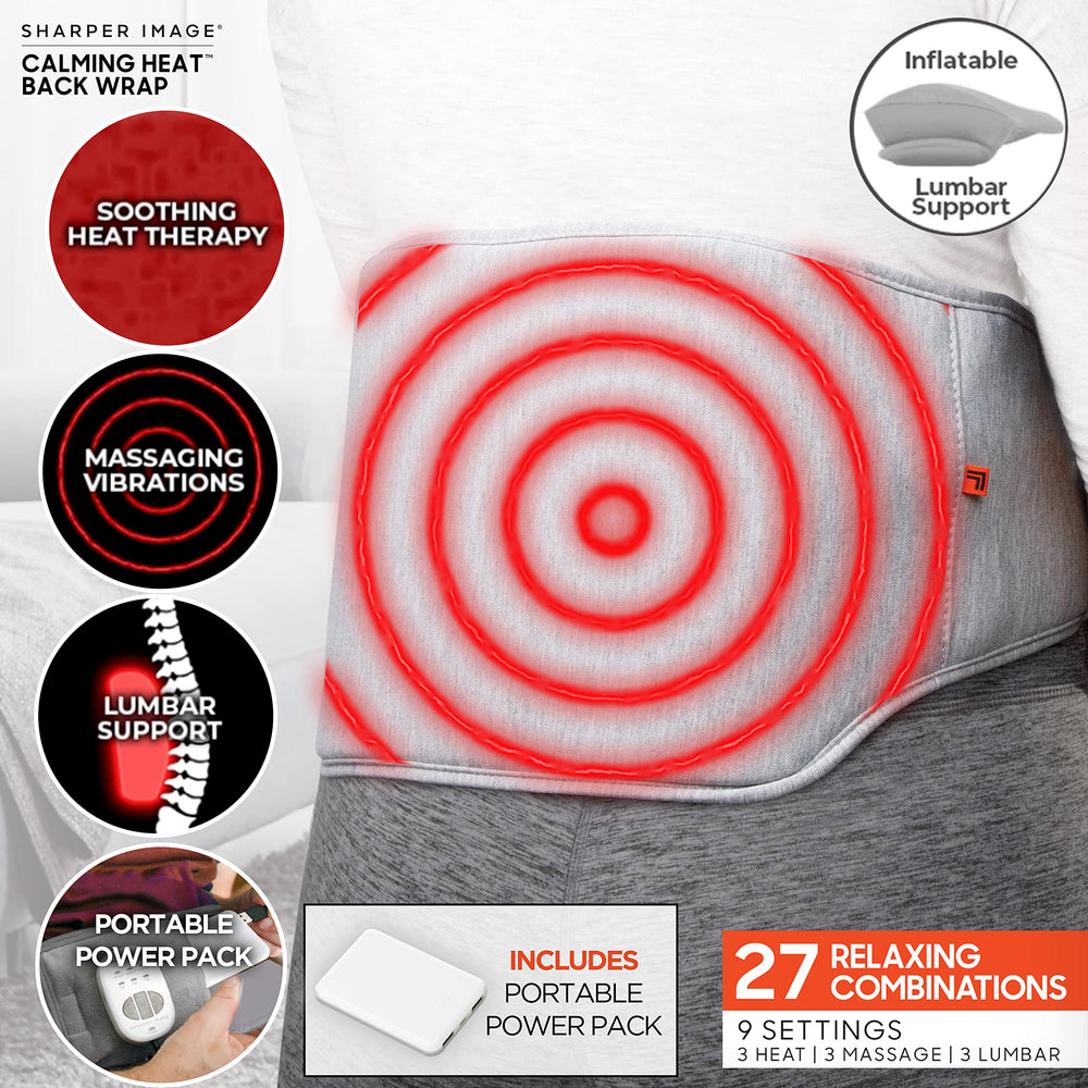 Calming Comfort inflatable lumbar support adapts to your posture for customized lower back comfort.