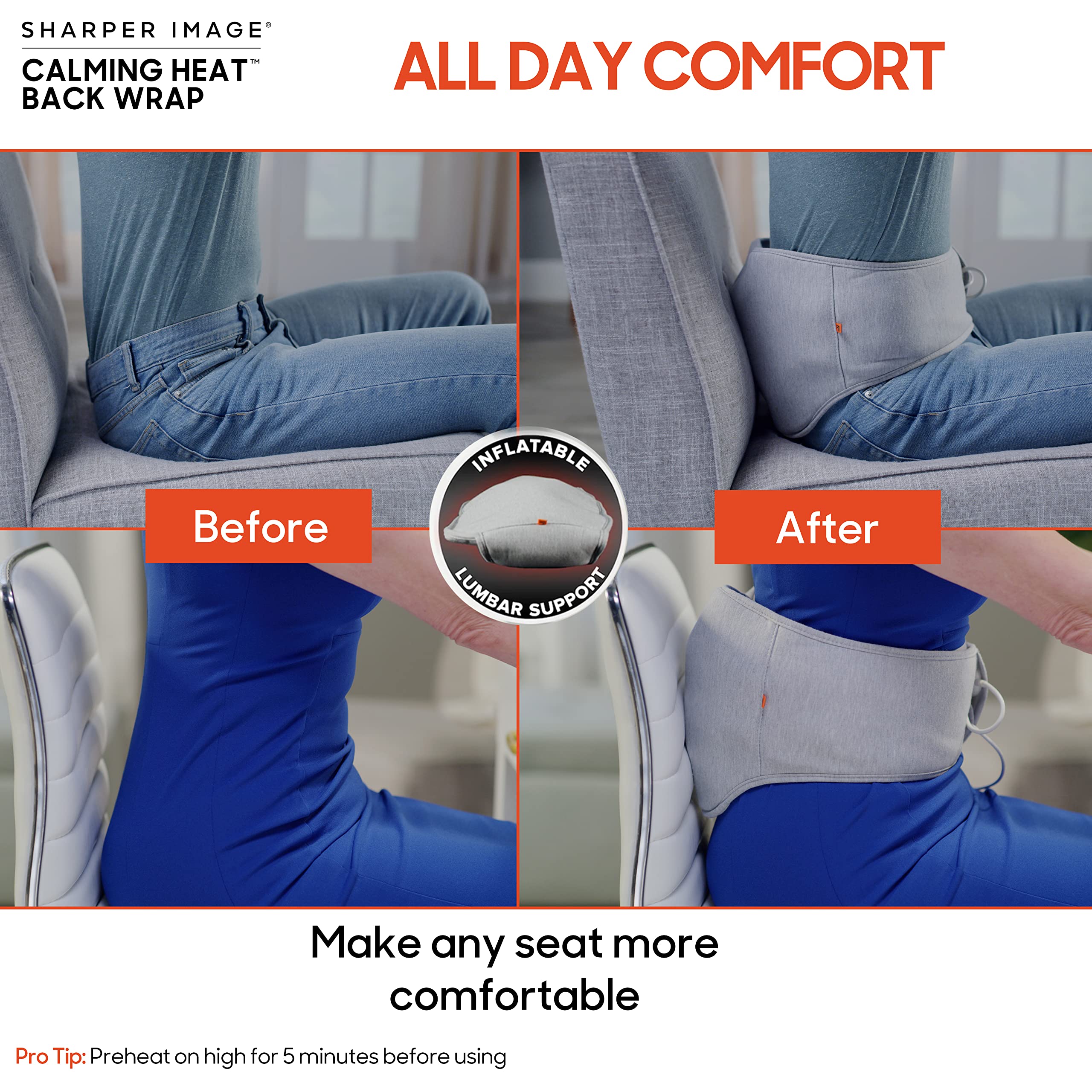 Calming Comfort USB charging setup enables quick preheat before use.