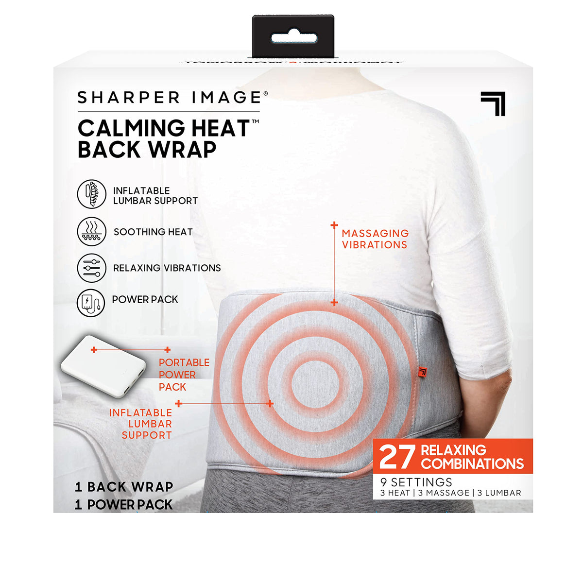 Calming Comfort Calming Heat Back Wrap worn as a wearable belt for portable back relief.