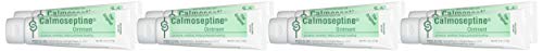 Close-up of Calmoseptine ointment 4oz pack8 tube ready for use.