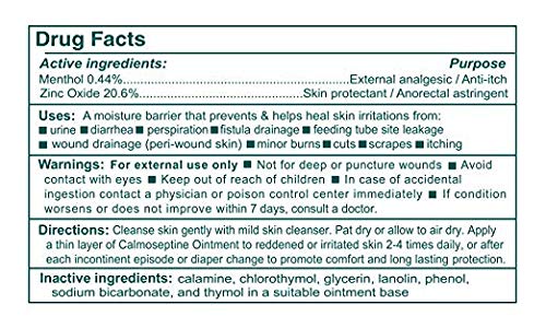 Calmoseptine applied to skin folds to soothe irritation from moisture.