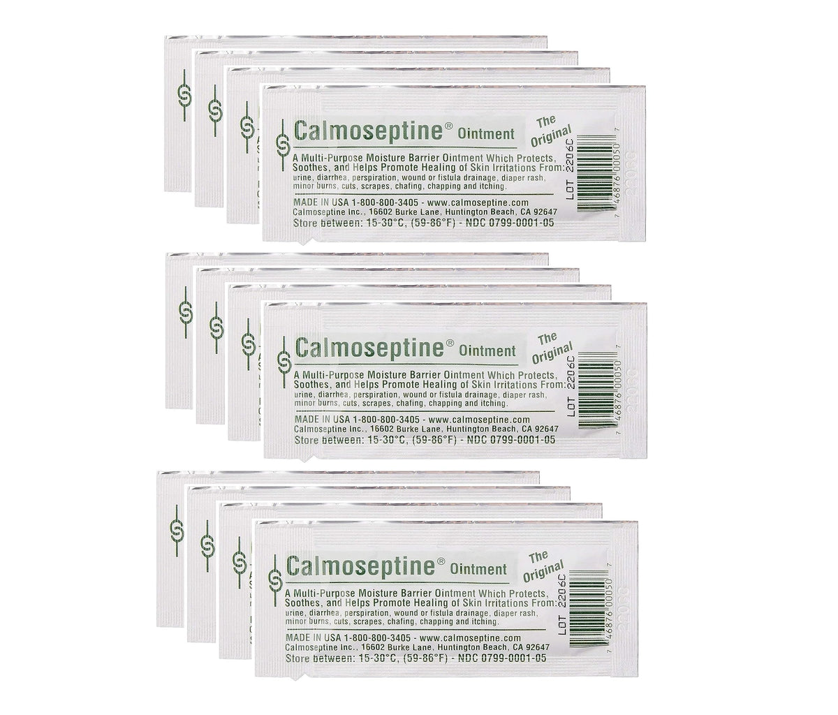 Calmoseptine foil packets offer portable moisture barrier for on-the-go skin care.